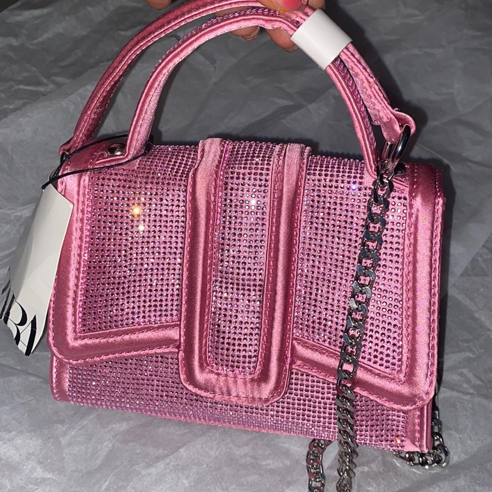 Satin Jeweled Zara Chain Crossbody Bag